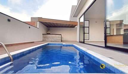 Moderno! Extraordinário sobrado com Piscina e 3 suítes, à venda por R$1.985.000 - Condomínio Central Parque - Salto/SP