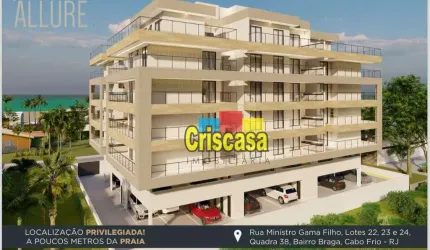 Apartamento com 2 dormitórios à venda, 62 m² por R$ 499.000,00 - Braga - Cabo Frio/RJ