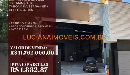 GALPÃO DE 2.886 M² EM TABOÃO DA SERRA