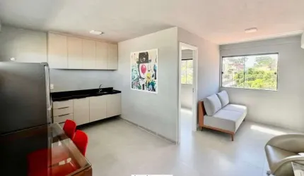 ibeda - Flat Residencial a venda em Ponta Negra - Mobiliado. Suíte, cozinha, 1vg