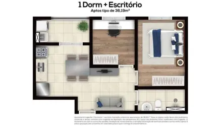 Um Viva Clube na medida pra quem sabe o que quer - 1 dormitório + escritório