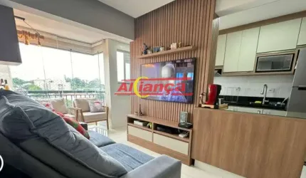 Apto de 59m², 2 dormitórios (1 suíte), 1 vaga- Bom Clima- Guarulhos-Sp.