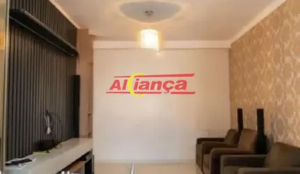 lindo apto 2 dorms, sendo 1 suite 59 m2 sacada gourmet andar alto prox shopping maia  480 mil