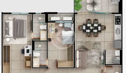 Apartamento em frente ao lago Areião codigo: 83021