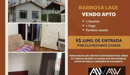 Apartamento com 2 dormitórios à venda, 45 m² por R$ 22.000 DE ENTRADA - Barbosa Lage - Juiz de Fora/MG