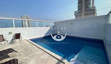 Apenas 1 quadra da praia, com vista mar de todos ambientes, esse apartamento dúplex vai lhe s urpreender! por R$ 1.750.000 - Boqueirão - Santos/SP