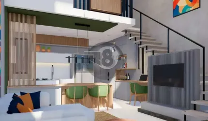 Loft 1 suíte, 1 vaga de garagem, 76m²!