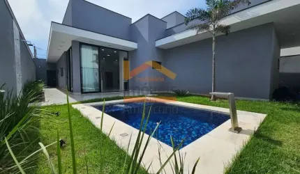 Casa de luxo em condomínio com 3 suítes e 4 vagas de garagem em Americana-SP, no Loteamento Residencial Jardim Villagio.