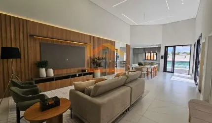 Casa de luxo em condomínio na Fazenda Santa Lúcia, Americana-SP: 3 quartos, 3 suítes, 5 banheiros, 253m² de área.