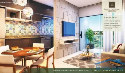 Lindo apartamento de 54m² com 2 dormitórios na Granja Viana.