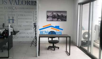 Sala Comercial 49mt², Banheiro Privativo, Sacada, 1 Vaga de Garagem