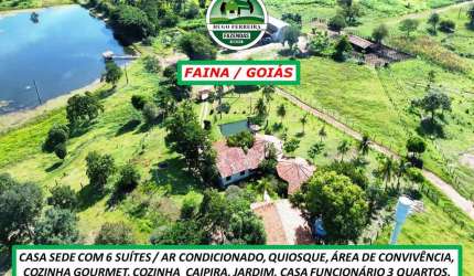 FAZENDA EM FAINA/GO-DUPLA APTIDÃO-RICA EM ÁGUA RIO,REPRESAS E CACIMBAS