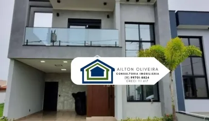 Lindo Sobrado de  228m² à venda no excelente  Condomínio   Fechado Reserva Ipanema-  Sorocaba - SP.