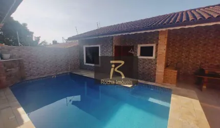 Casa com piscina  com 3 dormitórios à venda por R$ 570.000 - Balneário Três Marias - Peruíbe/SP