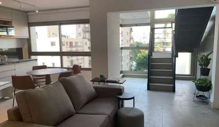 Apartamento DUPLEX, mobiliado com 85m², para locação, localizado no Jardim Paulista, São Paulo, SP