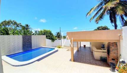Casa com 4 Quartos e Área de Lazer Completa, 126m², Próximo à Praia - Jacumã, PB