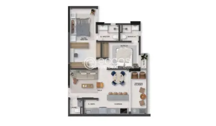 Apartamento à venda, 2 quartos, 2 suítes, Santa Mônica - Uberlândia/MG