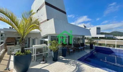 Cobertura à beira mar com 6 dormitórios (5 suítes), 4 vagas, lazer, Jardim Astúrias, Guarujá/SP