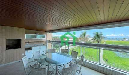 Apartamento Beira Mar, 4 Dormitórios (4 Suítes), 4 Vagas, Área de Lazer, Enseada, Guarujá/SP