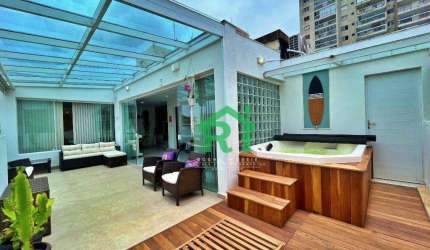 Cobertura Penthouse, 3 Dormitórios (2 Suítes), 2 Vagas, Área de Lazer, Tombo, Guarujá/SP