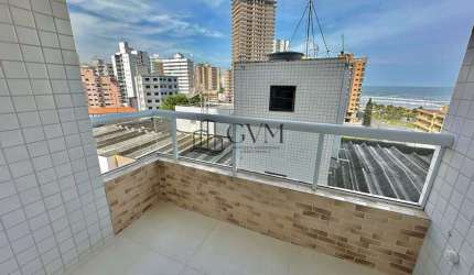 Apartamento vista lateral Mar 2 dorms, 1suíte Caiçara, PG