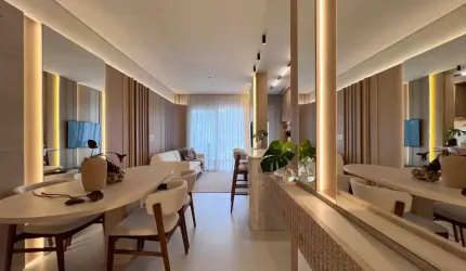 Apartamento mobiliado e decorado com 1 suíte e 2 dormitórios na Praia Brava em Itajaí