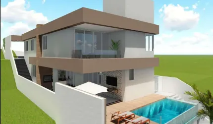Casa em Construção, 5 quartos e escritório em Condomínio Fechado