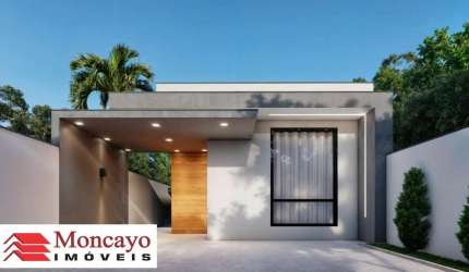 Casa nova em ótima localização, meio lote-Golfinho - Financia