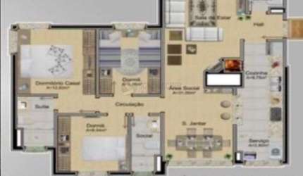 Apartamento para Venda - 99.38m², 3 dormitórios, sendo 1 suites, Passo da Areia