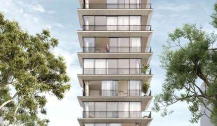 Edifício de alto padrão com um apartamento por andar situado em frente a uma praça. Preço e disponibilidade do imóvel sujeitos a alteração sem aviso prévio.