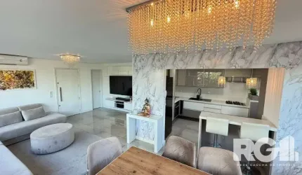 Apartamento 100% mobiliado e equipado, planejado por arquiteto no bairro Jardim&lt;BR&gt;Lindóia, possui 3 suítes em uma planta de 111,56m² privativos. São 2 vagas de garagem individuais e cobertas, t