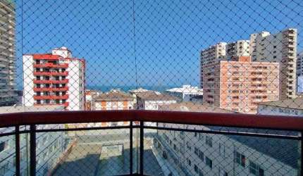 Apartamento mobiliado com 1 quarto e vista do mar à venda em Praia Grande, aceita financiamento bancário!