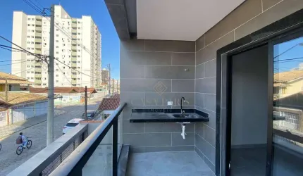 Sobrado novo, com fino acabamento e 2 quartos à venda na  Vila Guilhermina em Praia Grande!
