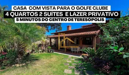 Casa com 4 quartos (2 suítes) vista para o Golfe Clube e lazer privativo