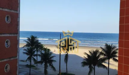 Apartamento à venda, com 2 dormitórios, de frente para o mar, no bairro Tupi, em Praia Grande, SP.