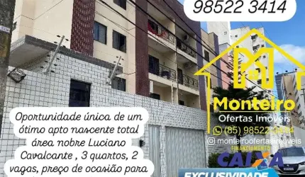 Oferta imperdível de um mega e excelente apto área nobre Luciano Cavalcante preço de ocasião.