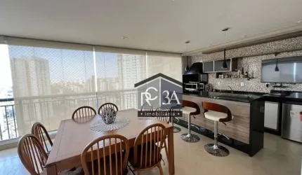 Apartamento para locação no Tatuapé com 192 m², 3 suítes, sacada gourmet, 6 vagas, lazer completo.