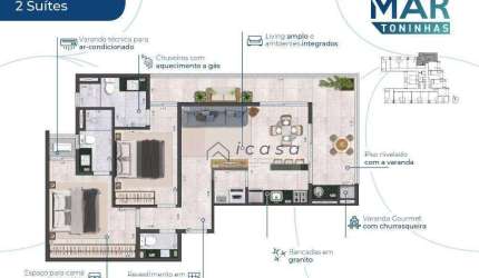 Apartamento com 2 dormitórios à venda, 76 m² por R$ 667.000,00 - Praia das Toninhas - Ubatuba/SP