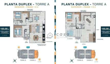 Apartamento Duplex com 3 dormitórios à venda, 150 m² por R$ 777.000,00 - Martim de Sá - Caraguatatuba/SP