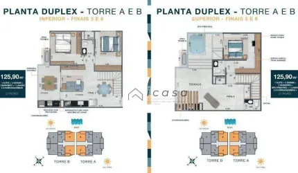 Apartamento Duplex com 3 dormitórios à venda, 125 m² por R$ 656.000,00 - Martim de Sá - Caraguatatuba/SP