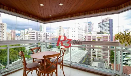 Apartamento com 4 dormitórios para alugar, 204 m² por R$ 18.000,00/mês - Gonzaga - Santos/SP