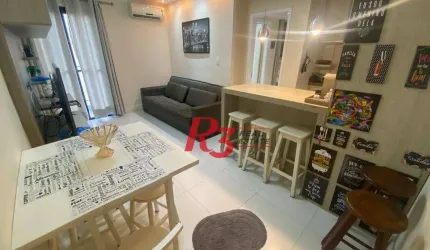 Flat com 1 dormitório à venda, 45 m² por R$ 320.000,00 - Gonzaga - Santos/SP