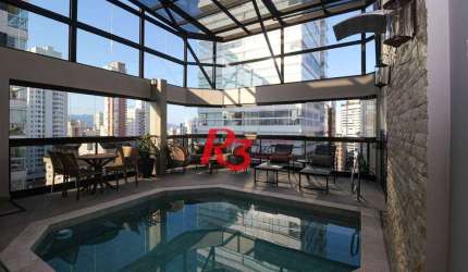 Cobertura com 4 dormitórios à venda, 377 m² por R$ 5.360.000,00 - Gonzaga - Santos/SP