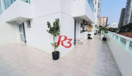 Apartamento Garden com 2 dormitórios,  m² - venda por R$ 750.000 ou aluguel por R$ 5.300/mês - Embaré - Santos/SP