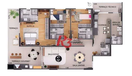 Apartamento à venda, 170 m² por R$ 2.590.100,00 - Aparecida - Santos/SP