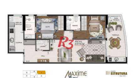 Apartamento à venda, 84 m² por R$ 1.100.680,00 - Ponta da Praia - Santos/SP
