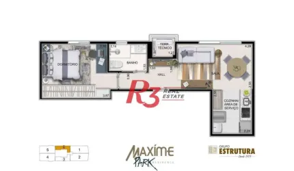Apartamento à venda, 44 m² por R$ 617.100,00 - Ponta da Praia - Santos/SP