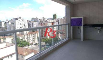 Apartamento com 2 dormitórios à venda, 99 m² por R$ 1.490.000,00 - Aparecida - Santos/SP