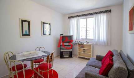 Apartamento com 1 dormitório para alugar, 60 m² por R$ 3.000,00/mês - Gonzaga - Santos/SP