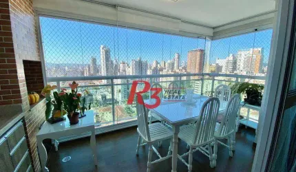 Apartamento com 3 dormitórios varanda gourmet com lazer à venda, 109 m² por R$ 1.490.000 - Gonzaga - Santos/SP